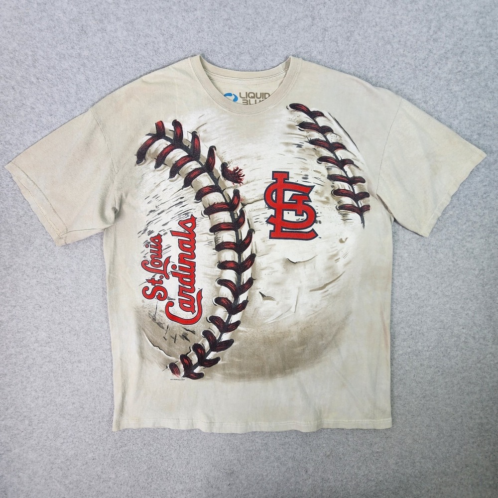Liquid Blue Shirt Mens XL Beige St Louis Cardinals‎ Graphic Tee MLB Baseball